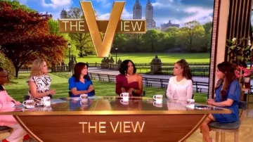 Cinq a Sept Pin Dot Galea Dress worn by Alyssa Farah Griffin as seen in The View on  June 14, 2026