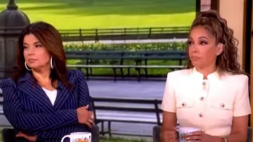 Vestido Midi de Autorretrato con cinturón Peplum Crêpe llevado por Sunny Hostin visto en The View el 16 de junio de 2026