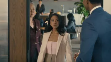 House of Cb Stretch Woven Corset Top worn by May Hong as seen in Not Suitable for Work (S01E04)