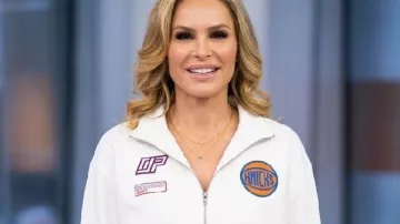 The View 2026 Sara Haines Knicks Half Zip Jacket worn by Sara Haines as seen in The View