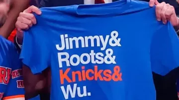 Jimmy & Roots & Knicks & Wu. Blue T-Shirt