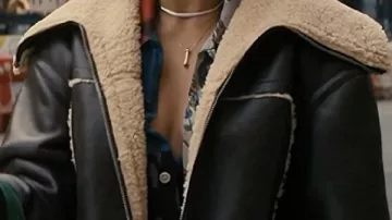 Faux Shearling Leather Jacket worn by Abhinaya 'Abby' Chilukuri (Avantika Vandanapu) in Not Suitable for Work