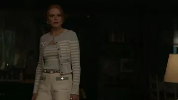 Maje Knitted Shorts with Denim trim worn by Delilah (Abigail Cowen) as seen in Every Year After (S01E01)