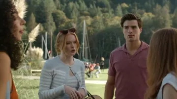 Sandro Terry-knit Striped Tank Top worn by Delilah (Abigail Cowen) as seen in Every Year After (S01E01)