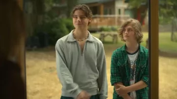 GAP Adult Heavyweight Oversized Quarter-Zip Pullover worn by Young Charlie Florek (Carson MacCormac) as seen in Every Year After (S01E01)