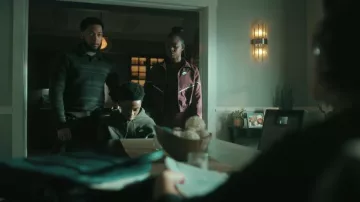 Vince Fair Isle Inspired Johnny Collar Wool Cashmere Sweater worn by Emmett Washington (Jacob Latimore) as seen in The Chi (S08E02)