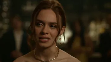 Maje Flower crystal-embellished Brass Earrings worn by Percy Fraser (Sadie Soverall) as seen in Every Year After (S01E01)