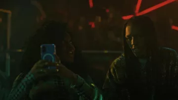 AFRM Womens Mock Neck Sheer Mesh Top worn by Jemma St. John (Judaea Brown) as seen in The Chi (S08E02)