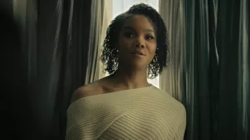 Reiss Lorna Off The Shoulder Sweater worn by Kiesha Williams (Birgundi Baker) as seen in The Chi (S08E02)