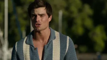 Banana Republic Crochet Cotton Resort Shirt worn by Charlie (Michael Bradway) as seen in Every Year After (S01E02)