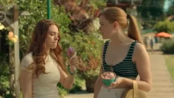 Hunza G Nadine Striped Bikini worn by Delilah (Abigail Cowen) as seen in Every Year After (S01E03)