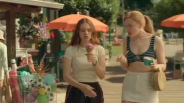 BDG White Onna Denim Micro Mini Skirt worn by Delilah (Abigail Cowen) as seen in Every Year After (S01E03)