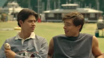 Abercrombie Long-Sleeve Cropped Rugby Polo worn by Sam Florek (Matt Cornett) as seen in Every Year After (S01E03)
