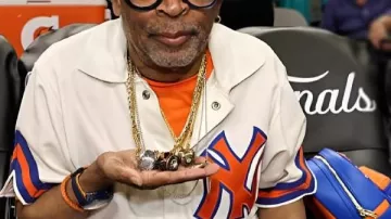 Spike Lee New York Knicks v San Antonio Spurs Striped Shirt