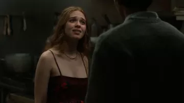 Karen Kane Beaded Shell Necklace worn by Percy Fraser (Sadie Soverall) as seen in Every Year After (S01E05)