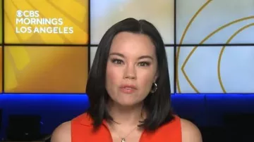 Jersey de algodón Madewell con cuello joan-john usado por Jo Ling Kent visto en CBS Mornings el 15 de junio de 2026