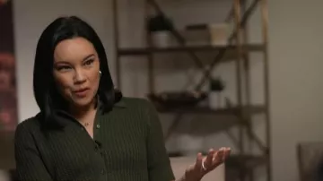 Express Short Sleeve Sweater Polo worn by Jo Ling Kent as seen in CBS Mornings on June 15, 2026