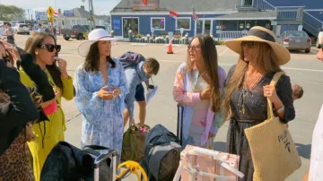 Holland Cooper Paros Shirt Dress English Blue Garden worn by Ashley Iaconetti as seen in The Real Housewives of Rhode Island (S01E12)