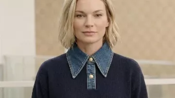 In the City Lindsay Hubbard Jersey polo vaquero azul marino visto en In the City (S01)