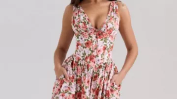 Dutton Ranch S01 Natalie Alyn Lind Pink Floral V Neck Maxi Dress