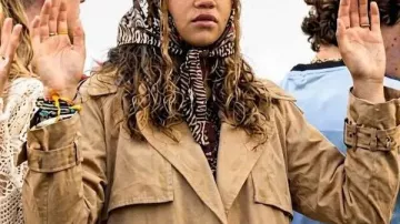 Outer Banks Kiara Carrera Brown Trench Coat