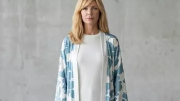 Dutton Ranch Beth Dutton Blue Floral Robe worn by Beth Dutton (Kelly Reilly) as seen in Dutton Ranch (S01)