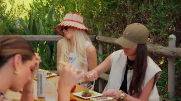Lorna Murray Red And White Pleated Sun Hat worn by Lacy Nicole as seen in The Valley (S03E07)
