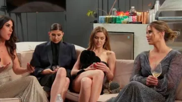 Luxy Moon Round Evening Bag Diamonds Pearl Tassel Clutch worn by Lala Kent as seen in The Valley (S03E11)