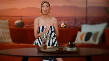 Balmain Bustier Striped Draped Jersey Long Dress worn by Lala Kent as seen in The Valley (S03E12)