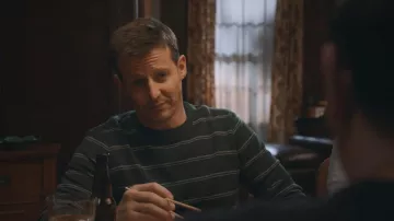 Theory Grey Merino Wool Striped Long-Sleeve Sweater of Jamie Reagan (Will Estes) in Blue Bloods (S13E16)