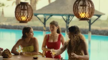 Maje Red Ribbed Knit Sleeveless Mini Dress worn by Sofia (Ada Molina) as seen in Oasis Resort (S01E07)