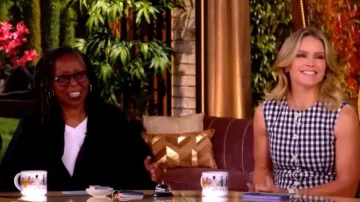 Veronica Beard Lois Stretch Cotton Gingham Vest worn by Sara Haines as seen in The View on June 22, 2026