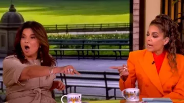 Kobi Halperin Loretta Cotton-Blend Tie-Waist Shirtdress worn by Ana Navarro as seen in The View on  June 22, 2026