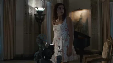 Ever New Brielle Printed Lace Up Mini Dress in Pink worn by Alice Dhawan (Sadie Laflamme-Snow) as seen in The Way Home (S04E01)