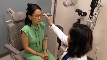 Maggy London Tie Neck Flutter Cap Sleeve A-Line Dress worn by Vicky Nguyen as seen in Today on  June 23, 2026