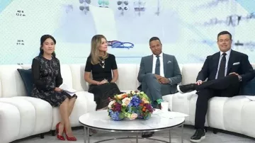 Sandro Kaiya Tiger Print Dress worn by Vicky Nguyen as seen in Today on June 23, 2026
