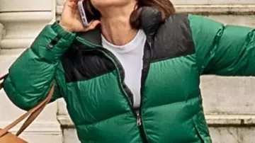 Voicemails for Isabelle Zoey Deutch Green Puffer Jacket worn by Jill Shaw (Zoey Deutch) in Voicemails for Isabelle