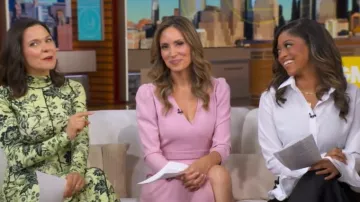Shoshanna Damia Dress worn by Rhiannon Ally as seen in Good Morning America on June 18, 2026