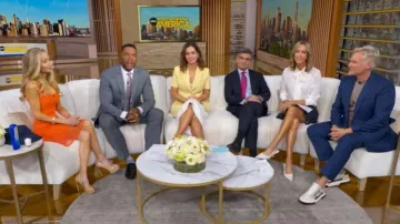 Milly Sheer-Knit Sleeveless Flare Minidress worn by Whitney Bowe as seen in Good Morning America on  June 19, 2026