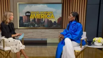 Harbison Flora Galaxy Miniskirt worn by Jackie Walters as seen in Good Morning America on  June 22, 2026