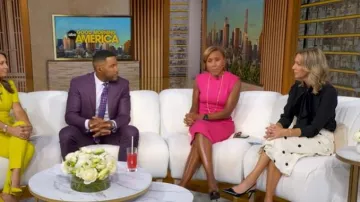 Eri + Ali Andrea Textured Midi Skirt worn by Lara Spencer as seen in Good Morning America on  June 22, 2026