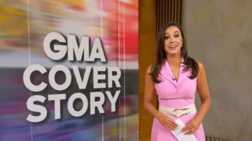 Karen Millen Tailored Full Skirted Midi Dress worn by Hanna Battah Fox as seen in Good Morning America on June 22, 2026