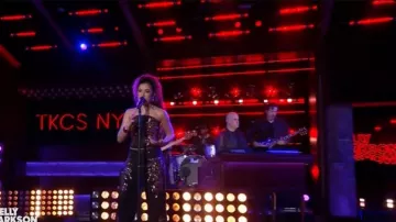 Akira Malibu Embellished Wide Leg Denim worn by Liv Ciara as seen in The Kelly Clarkson Show on 
June 23, 2026