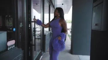 Naked Wardrobe Women's Purple Closed Toe Leggings worn by (Porsha Williams) as seen in The Real Housewives of Atlanta (S17E10)