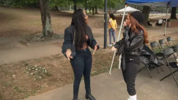 Givenchy Logo-Embellished Wool Crop Bomber Jacket worn by (Shamea Morton) as seen in The Real Housewives of Atlanta (S17E10)
