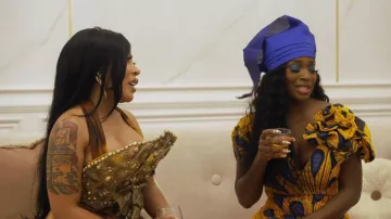 Kejeo Designs Yellow Bulb African Print Women’s Romper worn by (Shamea Morton) as seen in The Real Housewives of Atlanta (S17E10)