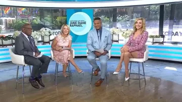 Eliza J Lace Asymmetric Cocktail Dress worn by Dylan Dreyer as seen in Today on June 24, 2026