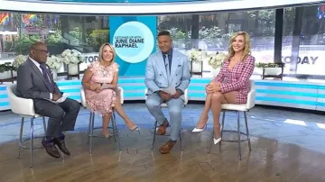St. John Skyler Ritz Metallic Tweed Skirt worn by June Diane Raphael as seen in Today on  June 24, 2026