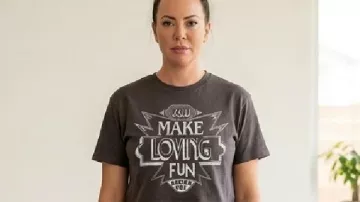 The Valley Kristen Doute Black Graphic Tee of Kristen Doute as seen in The Valley