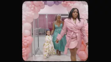 Ellae Lisque Party In My City Pink Glitter Jacket Dress worn by Brit Eady as seen in The Real Housewives of Atlanta (S17E12)